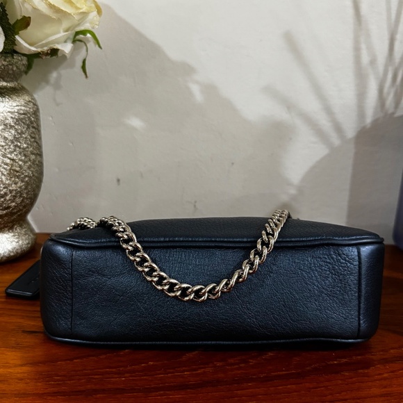 Coach F53340 Pebbled Leather Metallic Blue Large Wristlet/Convertible Mini Bag - Picture 7 of 11